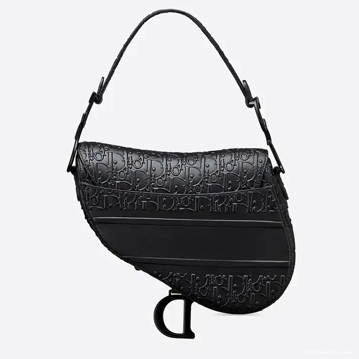 Cheap Oblique Dior Calfskin Embossed Bag Christian Saddle Black Ultramatte 0706 Luxury